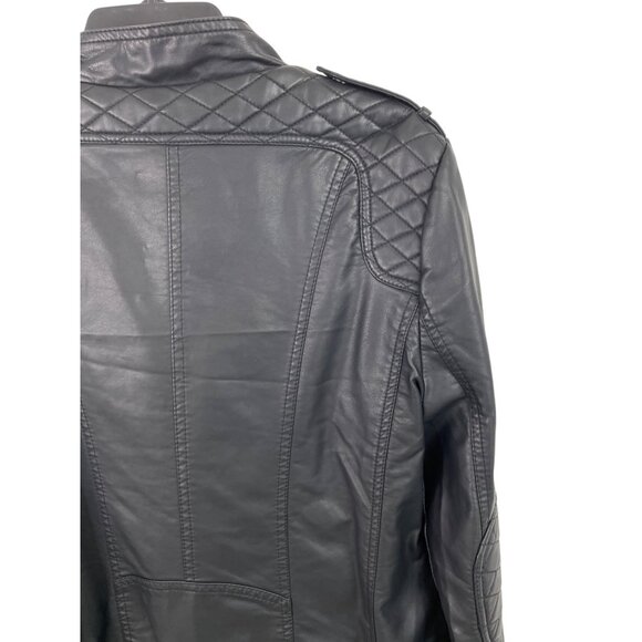Xhilaration Moto Jacket Women’s Faux Leather Size XXL Black Zip Snap - Picture 7 of 13